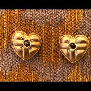 Roxanne Assoulin Vintage Jeweled Heart Earrings